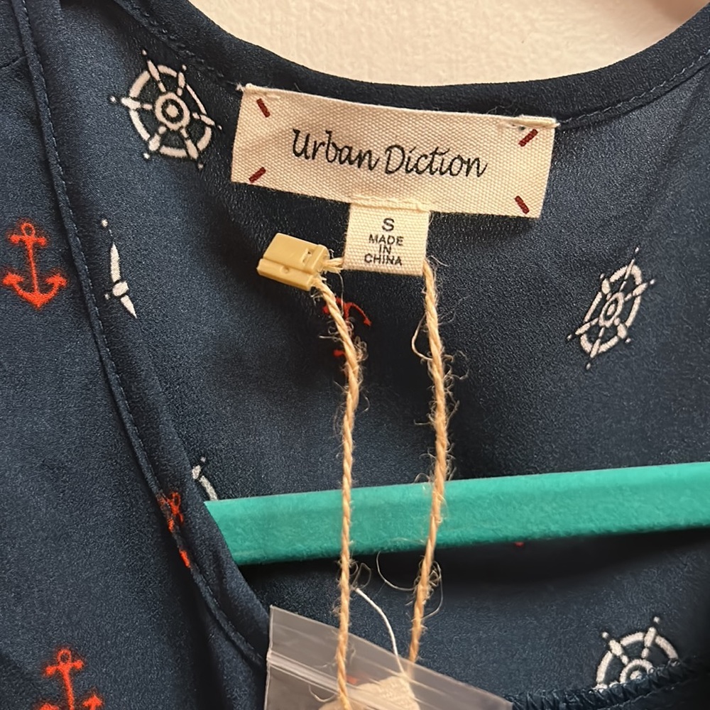 Urban Diction Navy Nautical Tank Top size Small - Picture 2 of 3